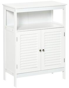 Dulapior pentru baie cu usi cu doua canaturi economie spatiu rezistent la umezeala din MDF alb 60 x 30 x 81.6cm kleankin | Aosom Romania
