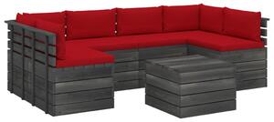 Set mobilier grădină din paleți, cu perne, 7 piese, lemn pin