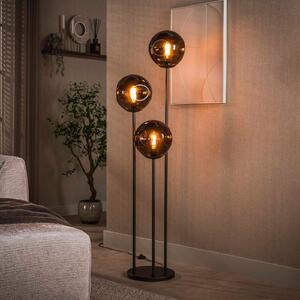 Zijlstra Lampadar Stellar, cu 3 becuri, maro, sticlă, metal, E27, Maro / Rugină, Camera de zi / sufragerie, Sticlă, Scandinavă