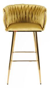 Scaun Bar KJC365 Mustar & Picioare Aurii