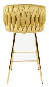 Scaun Bar KJC365 Mustar & Picioare Aurii