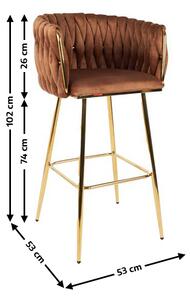 Scaun Bar KJC365 Maro & Picioare Aurii