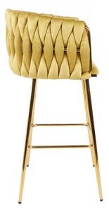Scaun Bar KJC365 Mustar & Picioare Aurii
