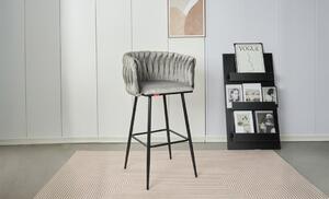 Scaun Bar KJC365 Gri & Picioare Negre