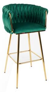 Scaun Bar KJC365 Verde & Picioare Aurii
