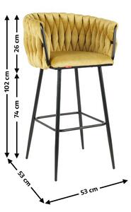Scaun Bar KJC365 Mustar & Picioare Negre