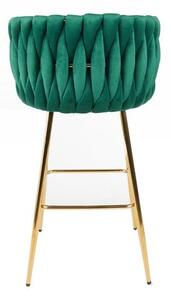 Scaun Bar KJC365 Verde & Picioare Aurii