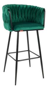 Scaun Bar KJC365 Verde cu Picioare Negre