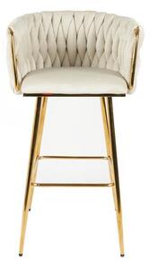 Scaun Bar KJC365 Bej & Picioare Aurii