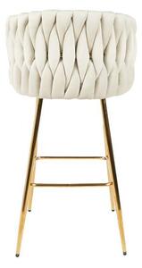 Scaun Bar KJC365 Bej & Picioare Aurii