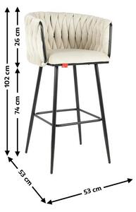 Scaun Bar KJC365 Bej & Picioare Negre