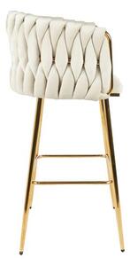 Scaun Bar KJC365 Bej & Picioare Aurii