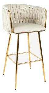 Scaun Bar KJC365 Bej & Picioare Aurii
