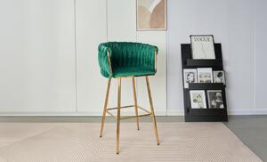 Scaun Bar KJC365 Verde & Picioare Aurii