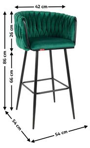 Scaun Bar KJC365 Verde cu Picioare Negre