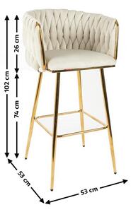 Scaun Bar KJC365 Bej & Picioare Aurii