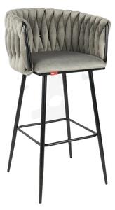 Scaun Bar KJC365 Gri & Picioare Negre