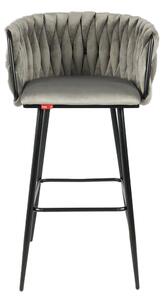 Scaun Bar KJC365 Gri & Picioare Negre