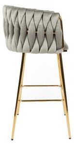 Scaun Bar KJC365 Gri & Picioare Aurii