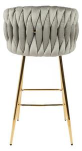 Scaun Bar KJC365 Gri & Picioare Aurii