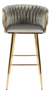 Scaun Bar KJC365 Gri & Picioare Aurii