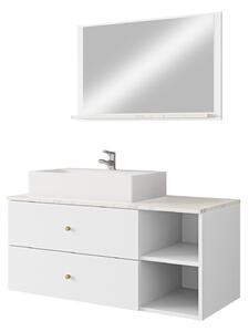 Set baie Salus I, Marmură albă, Alb, PAL laminat