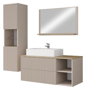 Set baie Nauta I, Stejar Cremona, Cașmir, PAL laminat, MDF, 59 kg