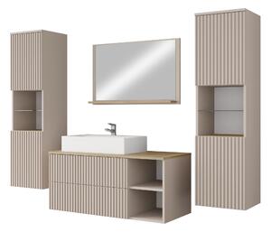Set baie Nauta II, Stejar Cremona, Cașmir, PAL laminat, MDF, 85 kg