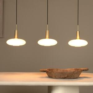 Lucide Singala lampă suspendată din sticlă, Ø 30 cm, 110 opal, 3 becuri, reglabil, Alb, Camera de zi / sufragerie, Sticlă, Modern