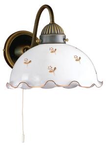 Austrolux Kolarz aplică de perete Nonna Ø 20 cm Floare auriu Margine ondulată, Alb, Camera de zi / sufragerie, Sticlă, Casă de țară / Rustic
