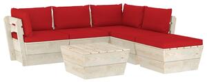 Set mobilier grădină din paleți cu perne, 6 piese, lemn molid