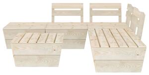 Set mobilier palet pentru grădină 6 piese lemn de molid tratat
