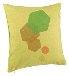 Perna Decorativa, Model Forme Geometrice 2, Multicolor, 40x40 cm, Verde, Husa Detasabila, Burduf