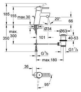 Grohe Concetto baterie lavoar stativ StarLight Chrome 2338010E