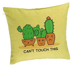 Perna Decorativa, Model Cactus Can't Touch This, 40x40 cm, Verde, Husa Detasabila, Burduf