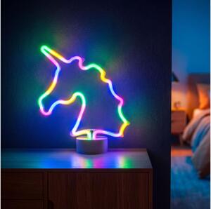 Decorațiune de masă LED în stil neon, unicorn, 2W, alimentare 3xAA sau USB