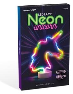 Decorațiune de masă LED în stil neon, unicorn, 2W, alimentare 3xAA sau USB