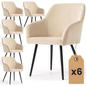 Set 6 scaune de sufragerie Exello (bej + negru). Promo -21%. 1152236