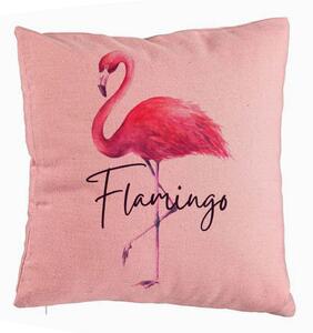 Perna Decorativa, Model Flamingo, 40x40 cm, Roz, Husa Detasabila, Burduf