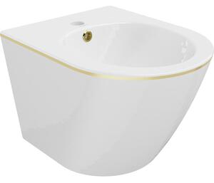 Mexen Lena bideu suspendat, alb/auriu linie - 35224805