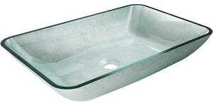 Mexen Megan lavoar din sticlă montat pe blat 56 x 36 cm, argintiu - 24135611