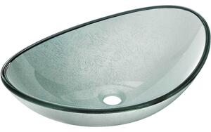 Mexen Sonia lavoar de sticlă montat pe blat 54 x 37 cm, argintiu - 24145411