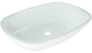 Mexen Araks chiuvetă de sticlă pe blat 54 x 39 cm, albă - 24155430