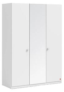 Dulap cu 3 usi si oglinda pentru camera copii, 150x214x62 cm, colectia Varia White