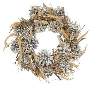 Decoratiune coronita Winter Cone ⌀30cm bej