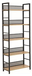Biblioteca RAW R5, PAL/metal, stejar/negru mat, 60x28x154 cm