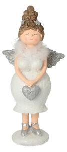 Figurină Angel Heart 30 cm silver