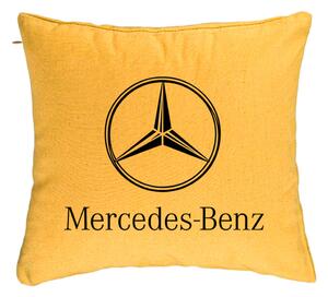 Perna Decorativa, Model Mercedes, 40x40 cm, Galben, Husa Detasabila, Burduf