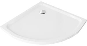 Mexen Flat cădiță de duș semirotundă slim 100 x 100 cm, albă, sifon crom - 41101010