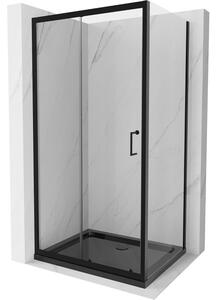 Mexen Apia cabina de duș glisantă 90 x 70 cm, transparentă, neagră + paletă Flat, negru - 840-090-070-70-00-4070B